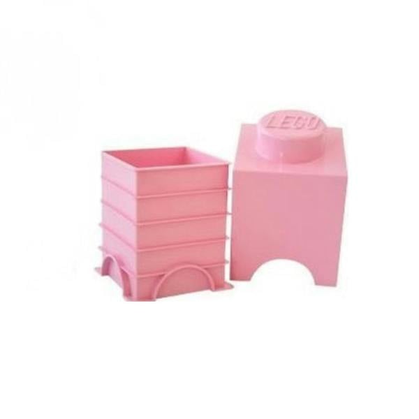 LEGO Round 1-Stud 1.2L Stackable Storage Brick Light Pink