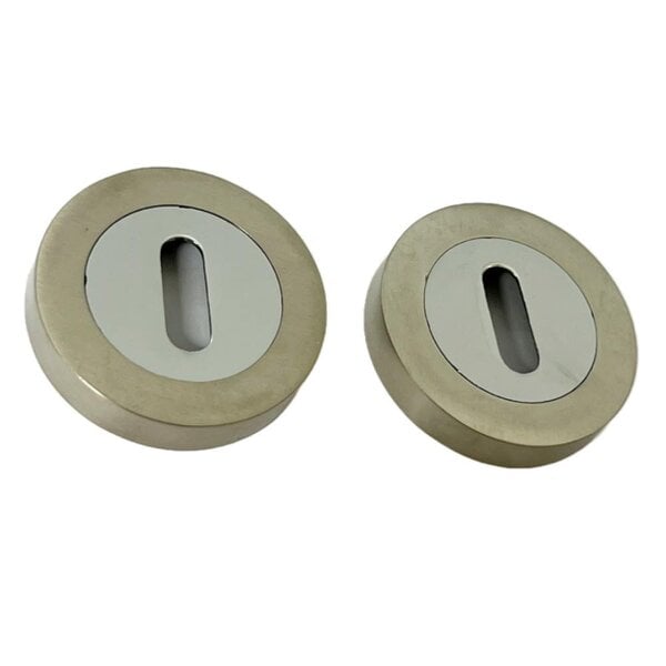 EDH Door Hardware Chrome/ Satin Escutcheon