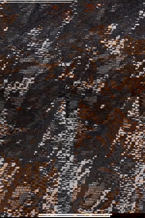 Scalloped Lace Corset Bodice Maxi Dress - Black DR4519