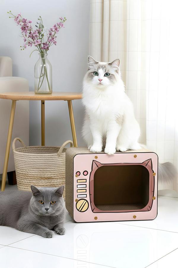 Living and Home Creative TV-Shaped Cat Scratcher Cat House