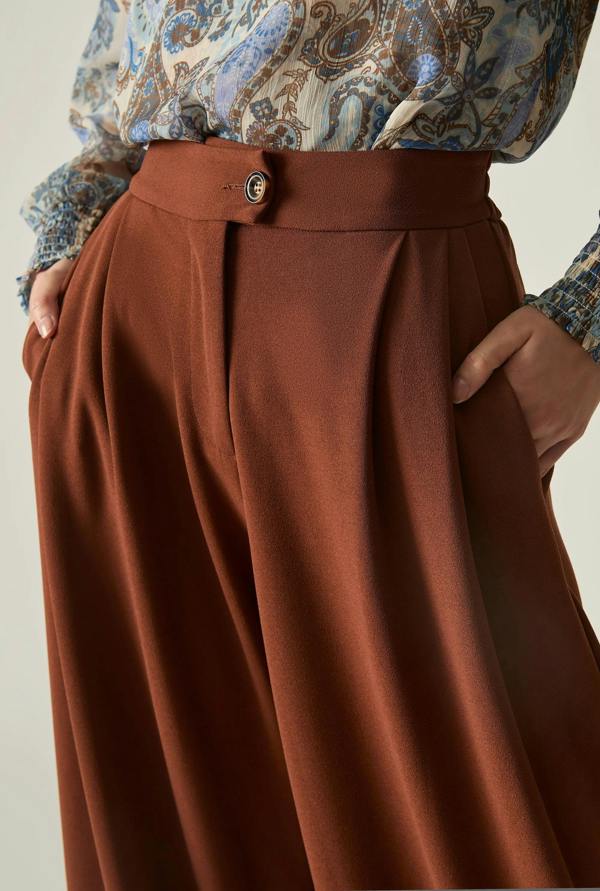 James Lakeland Rust Wide Leg Suit Trousers