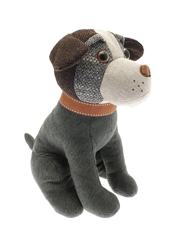 Country Club Jack Russell Soft Fleece Door Stop Grey