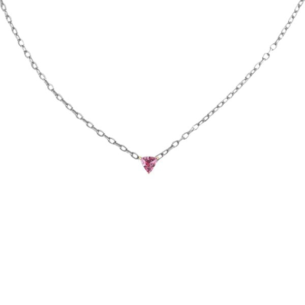 Illuminess™ Sterling Silver Pink Trillion Necklace image 0