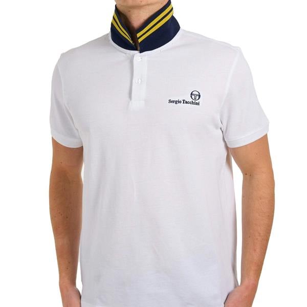 Sergio Tacchini Bondi Polo Shirt White/Maritime Blue/Mango Mint