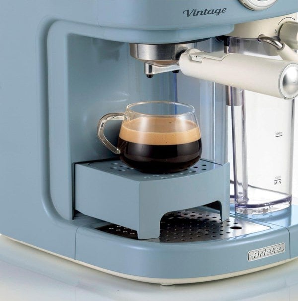 Ariete Vintage Espresso Coffee Maker with Milk Frother Blue 1250W