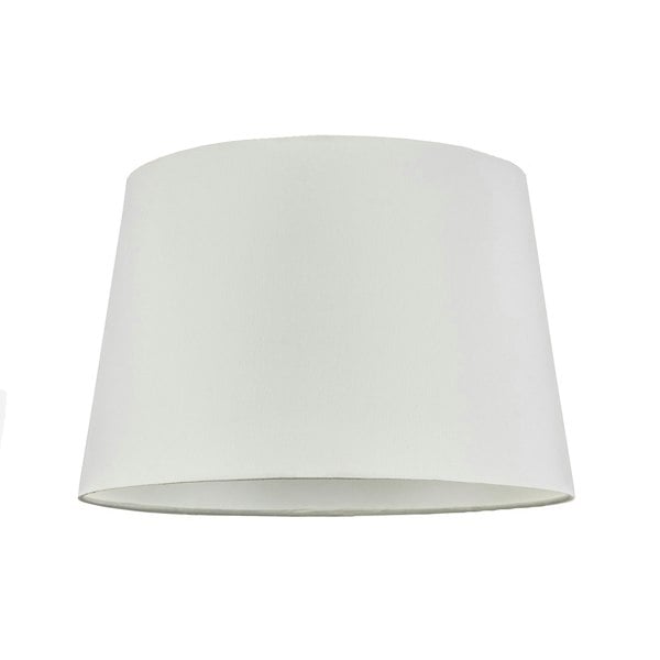 White Cotton Fabric 12inch Drum Lampshade with White Cotton Inner Image 1