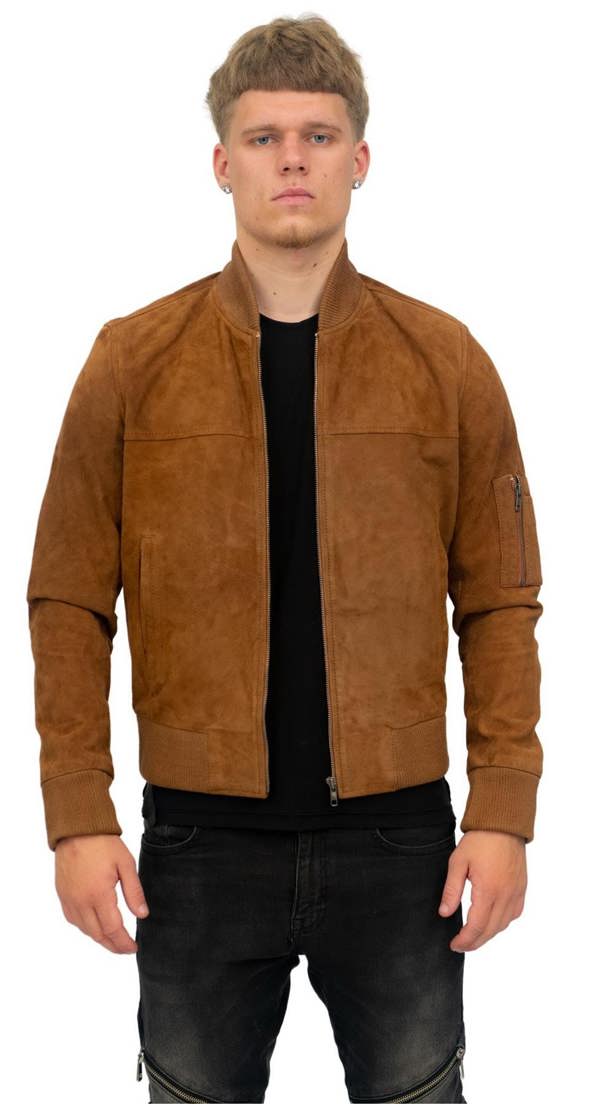 Infinity Leather Mens Goat Suede MA-1 Bomber Jacket-Auckland