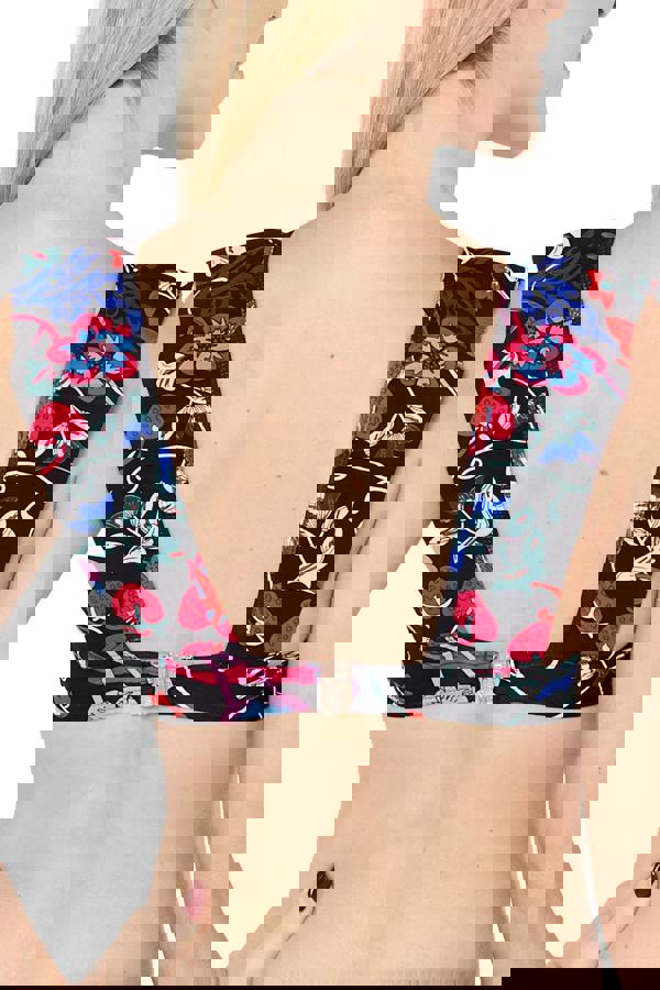 Black Bardot Frill Bikini Top Fastening