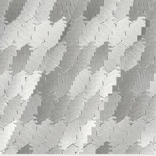 Panel Haus Self Adhesive Wall Tiles - Hexagon Chrome 30cm x 30cm (10 pack)