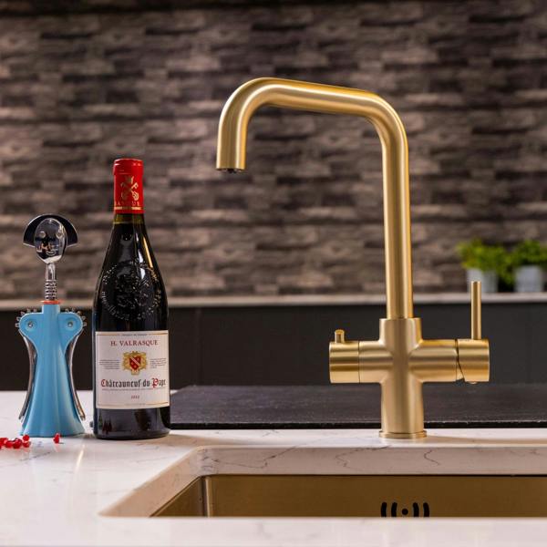 Flode Kyld 4 in 1 Instant Boiling & Cold Water Tap with Filtered Chilled Water | Brushed Brass Finish