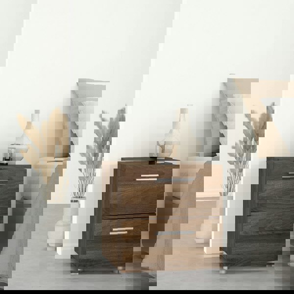 Furniture To Go Pepe Bedside 2 Drawers in Walnut