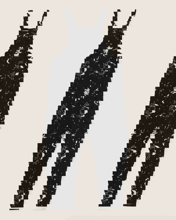 Black Celestial Print Dungarees - image 7