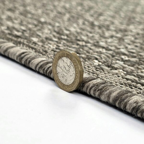 Viva Rugs Taupe Brown Plain Runner Rug Non-Slip Flat Weave Kitchen Hallway Carpet