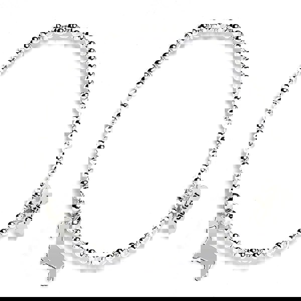 Cesky Terrier Silhouette Silver Ball Bead Bracelet - Personalised - MYLEE London