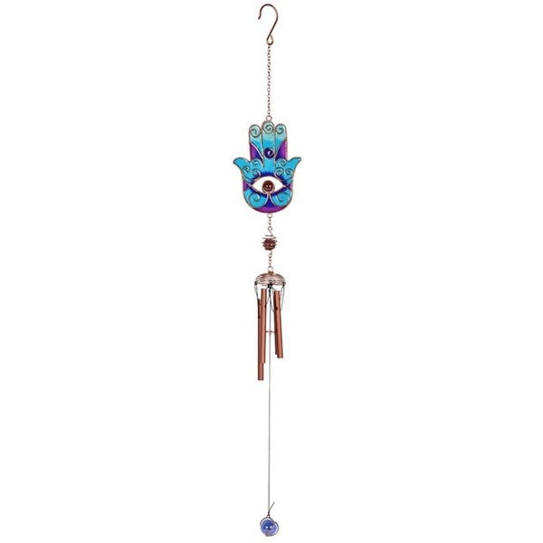 Serano Blue Hand of Hamsa Windchime