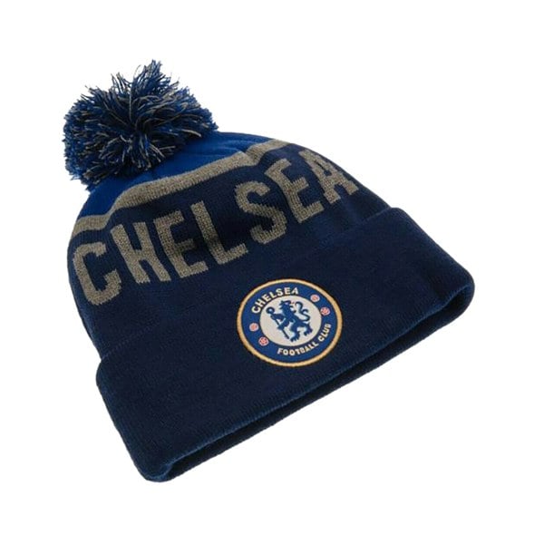 Chelsea FC Official Adults Unisex TX Ski Hat - Blue/Grey