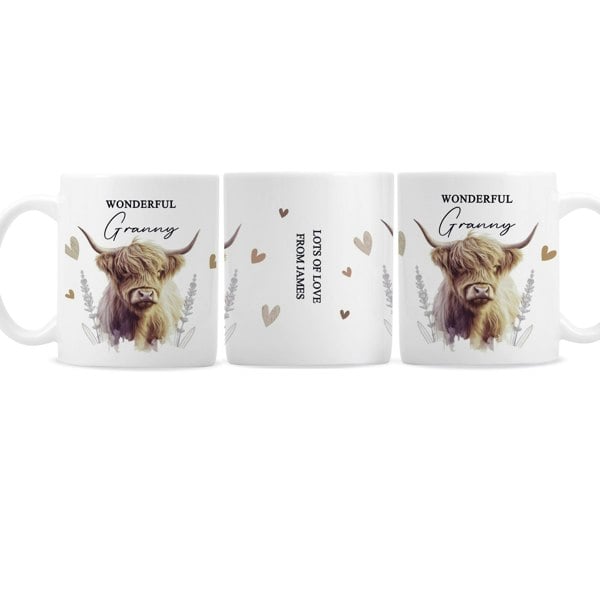 Personalised Memento Company Personalised Highland Cow Mug
