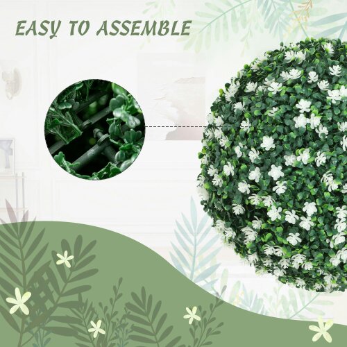 Wyld Haus Radi Set Of 2 Artificial Boxwood Ball Plants In White Finish