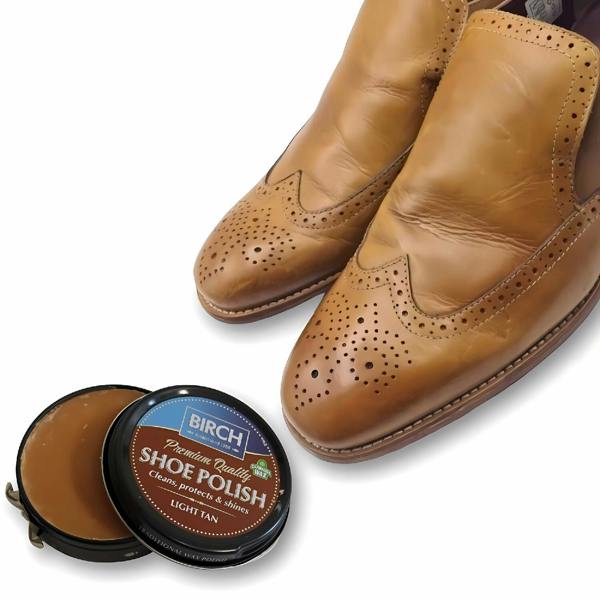 BIRCH Traditional Shoe Polish - Wax-Based for Leather Conditioning 50ml