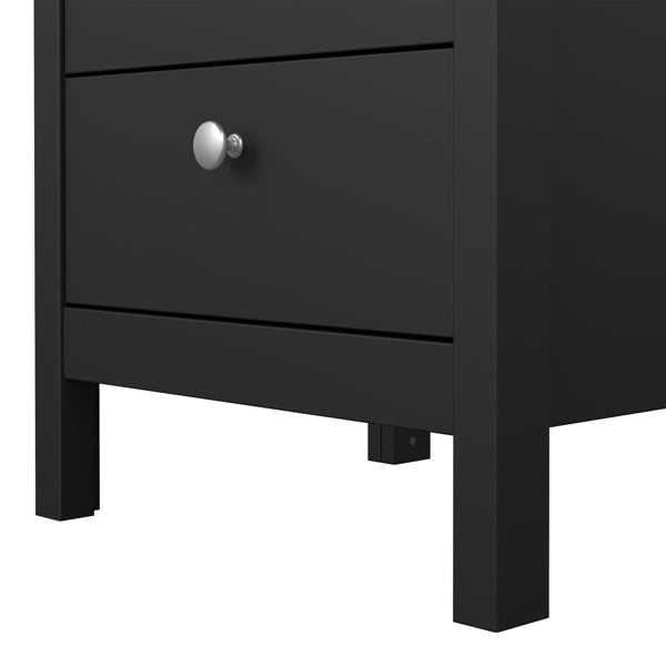 Furniture To Go Madrid Bedside Table 3 Drawers in Matt Black