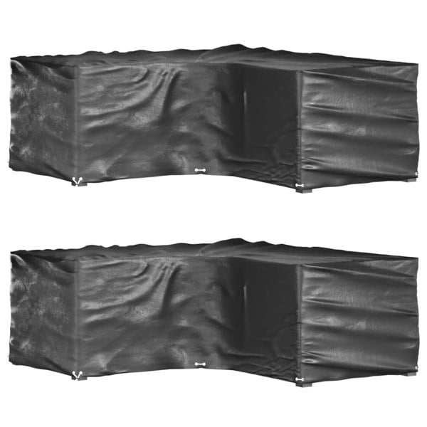 Berkfield L-Shaped Garden Furniture Covers 2 pcs 16 Eyelets 215x215x70 cm