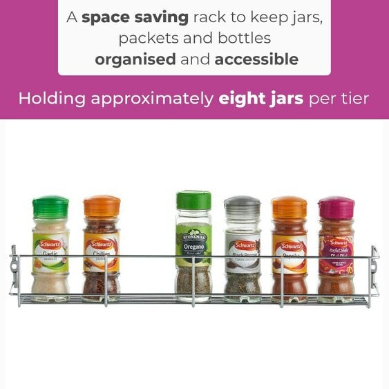 Neo Direct 4 Tier Spice Rack For Kitchen Door Cupboard or Wall