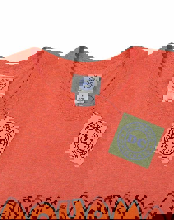 Marvel Mens Orange Aquaman Logo Short Sleeved T-Shirt