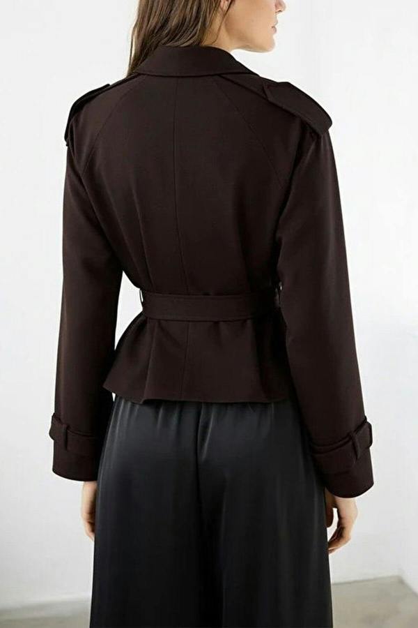 WOVCOR Woven Crop Blazer Jacket