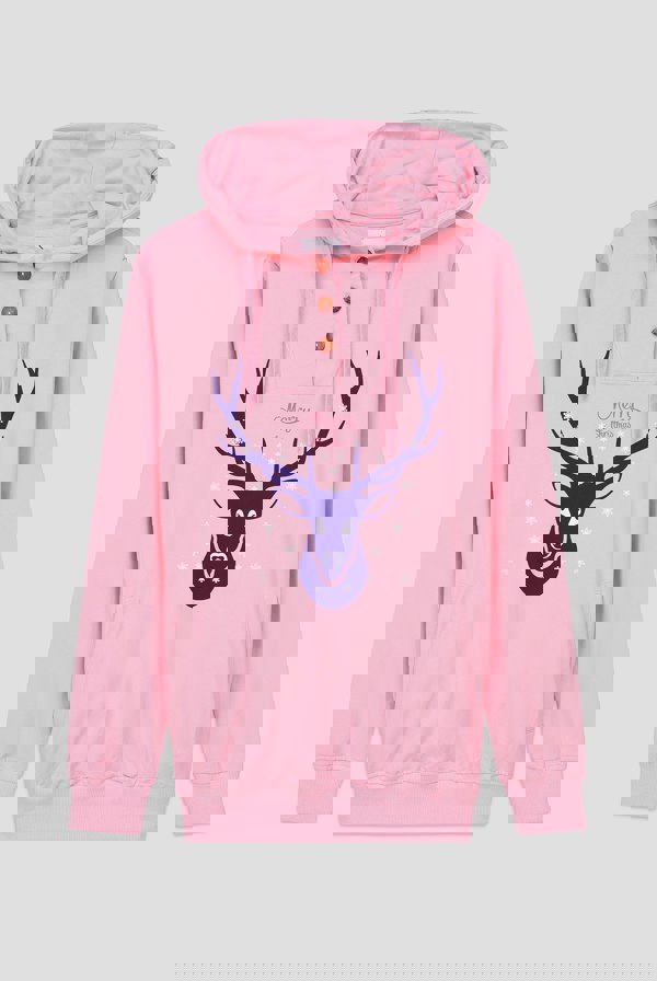 ENORSIA Womens Festive Reindeer Hoodie