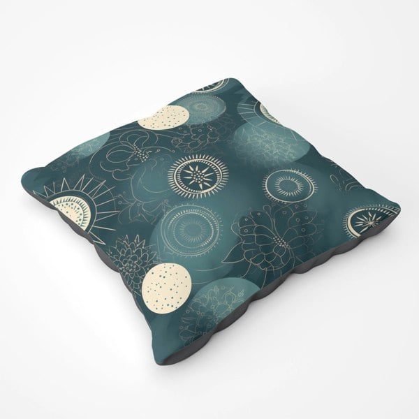 Warren Reed Blue Moon And Sun Floor Cushion