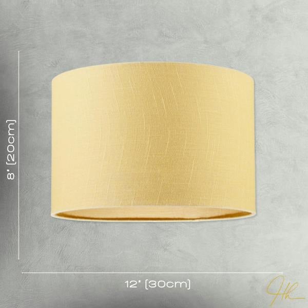 Designer Soft Mellow Yellow Textured Linen Fabric Circular Lamp Shade Image 7