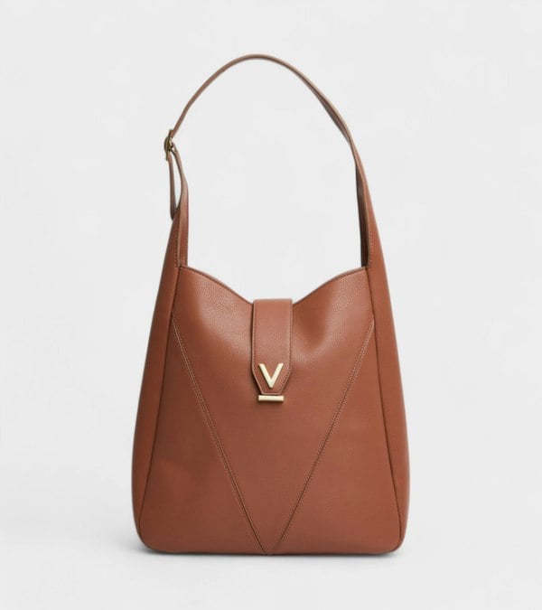 Votch Nancy Vegan Bio-Based Bamboo Leather Elevated Tote Bag in brown