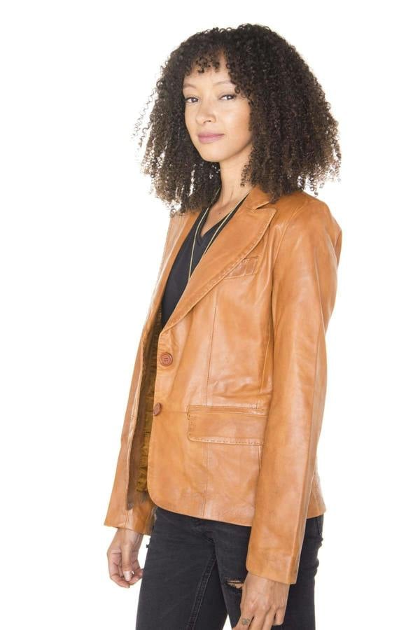 Infinity Leather Womens Leather Blazer Jacket-Seregno