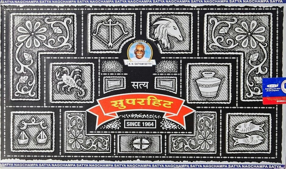 Satya Super Hit Incense Sticks, 12 x 15g Packs