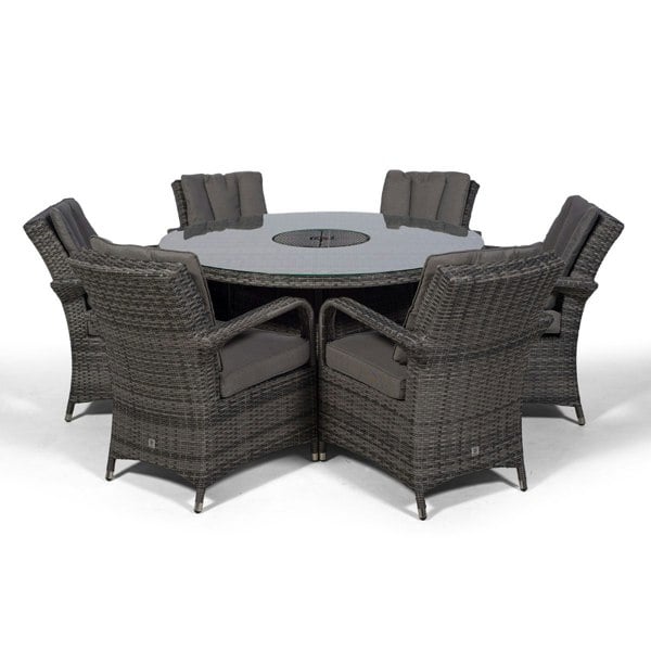 Giardino Arizona Round 6 Seater Patio Dining Set with Ice Bucket Drinks Cooler