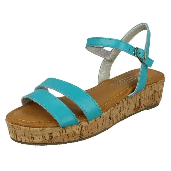 Spot On Ladies Spot On Cork Flatform Sandal
