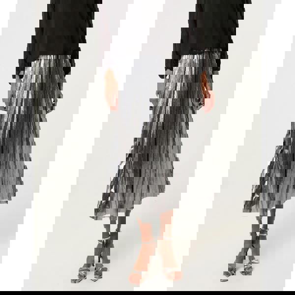 Blue Vanilla Metallic Pleated Tulle Skirt