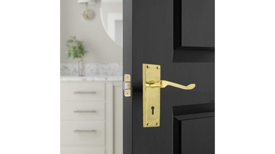 EDH Door Hardware Lock Door Handles Modern Brass Victorian Scroll Interior Door Handle 2 Pairs+