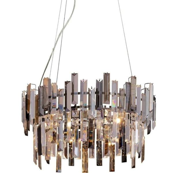 Pagazzi Lighting Onega 3 Light Chrome & Champagne Glass Pendant Ceiling Light