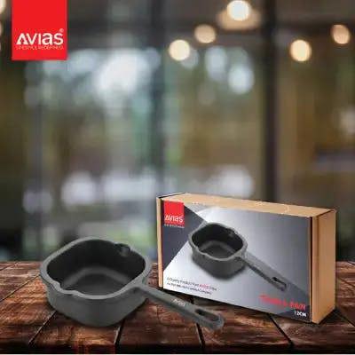 AVIAS CAST IRON SQUARE TADKA PAN 12 CM- medium