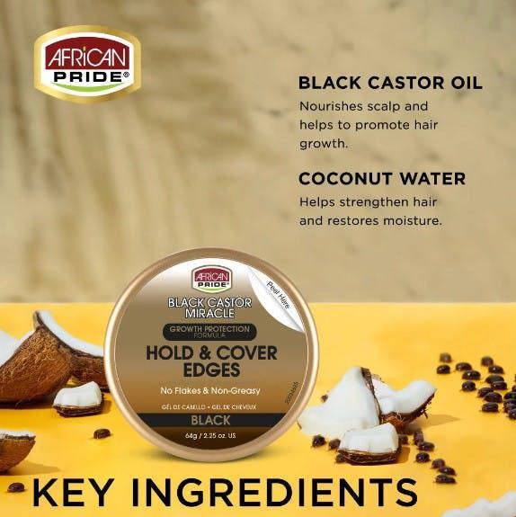 Flake-free edge control gel for curly and coily hair