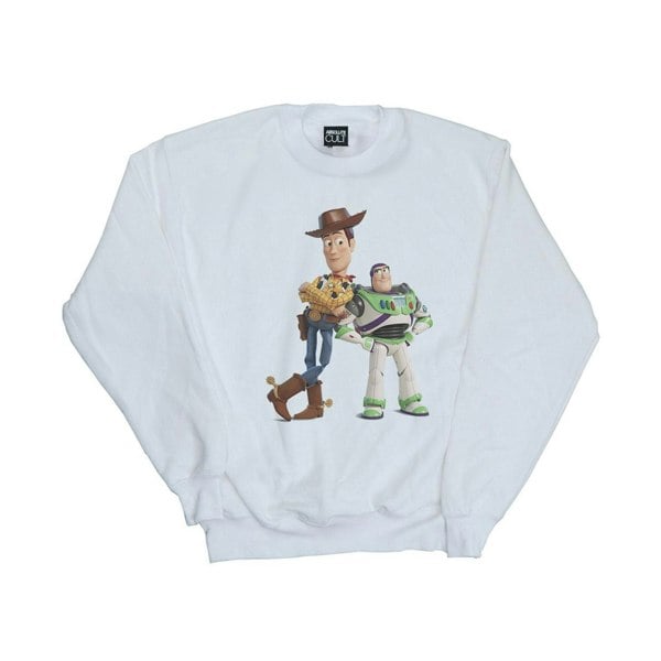 Disney Boys Toy Story Buzz And Woody Standing Sweatshirt - White