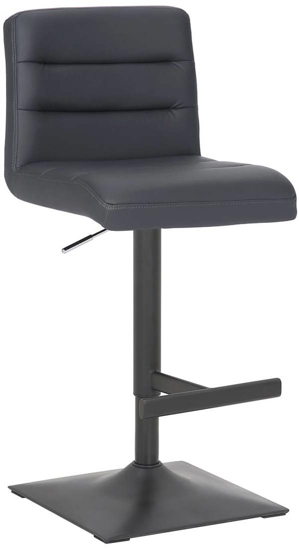 Lamboro Luscious Kitchen Bar Stool, Matt Black Footrest, Adjustable Swivel Gas Lift, Breakfast Bar & Home Barstool, Charcoal Grey
