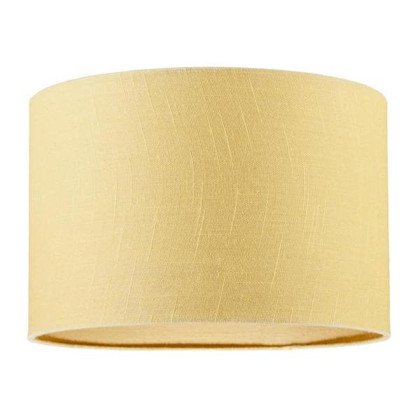 Designer Soft Mellow Yellow Textured Linen Fabric Circular Lamp Shade Image 1