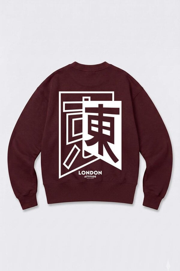 London Attitude Relaxed Fit Japanese Inspired Graphic Sweatshirt