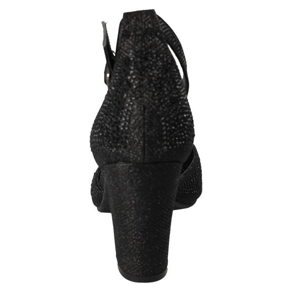 Anne Michelle Ladies Anne Michelle Block Heel Glitter Court Shoes