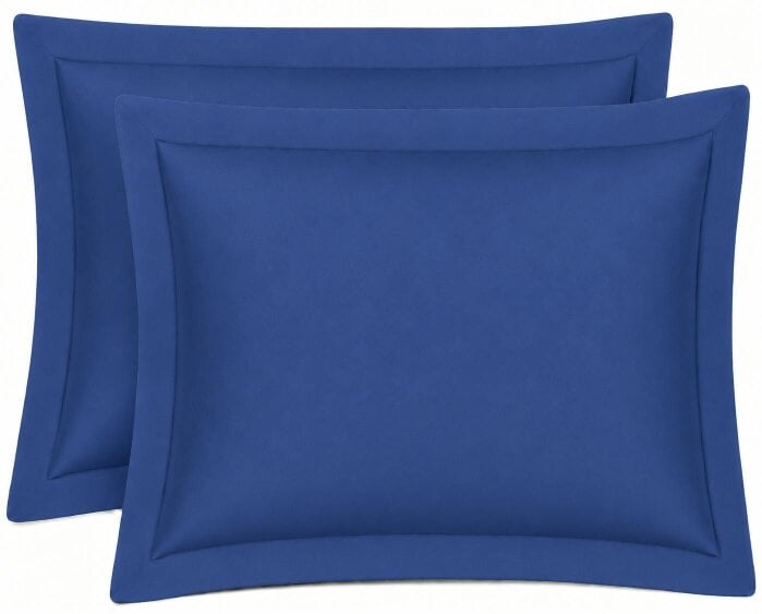 Night Zone 200 Thread Count Egyptian Cotton Pillowcases Pair – Hotel Quality Bed Linen - Royal Blue - Oxford Pillow Cases