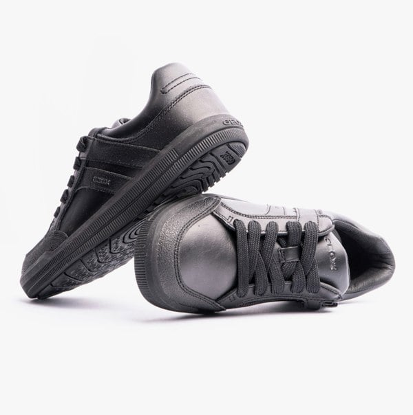 GEOX ARZACH Boys Lace-Up Black School Shoes