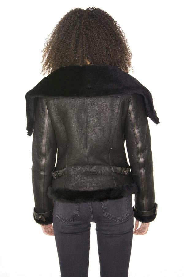 Infinity Leather Womens Merino Sheepskin Aviator Leather Jacket-Asmara