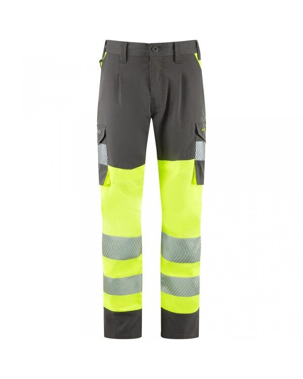 Leo Workwear Winswell EcoVis Ladies Lightweight Stretch Trouser - Yellow/Grey